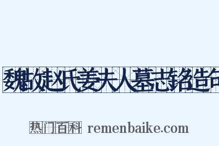 魏故赵氏姜夫人墓志铭造句是什么意思的图片